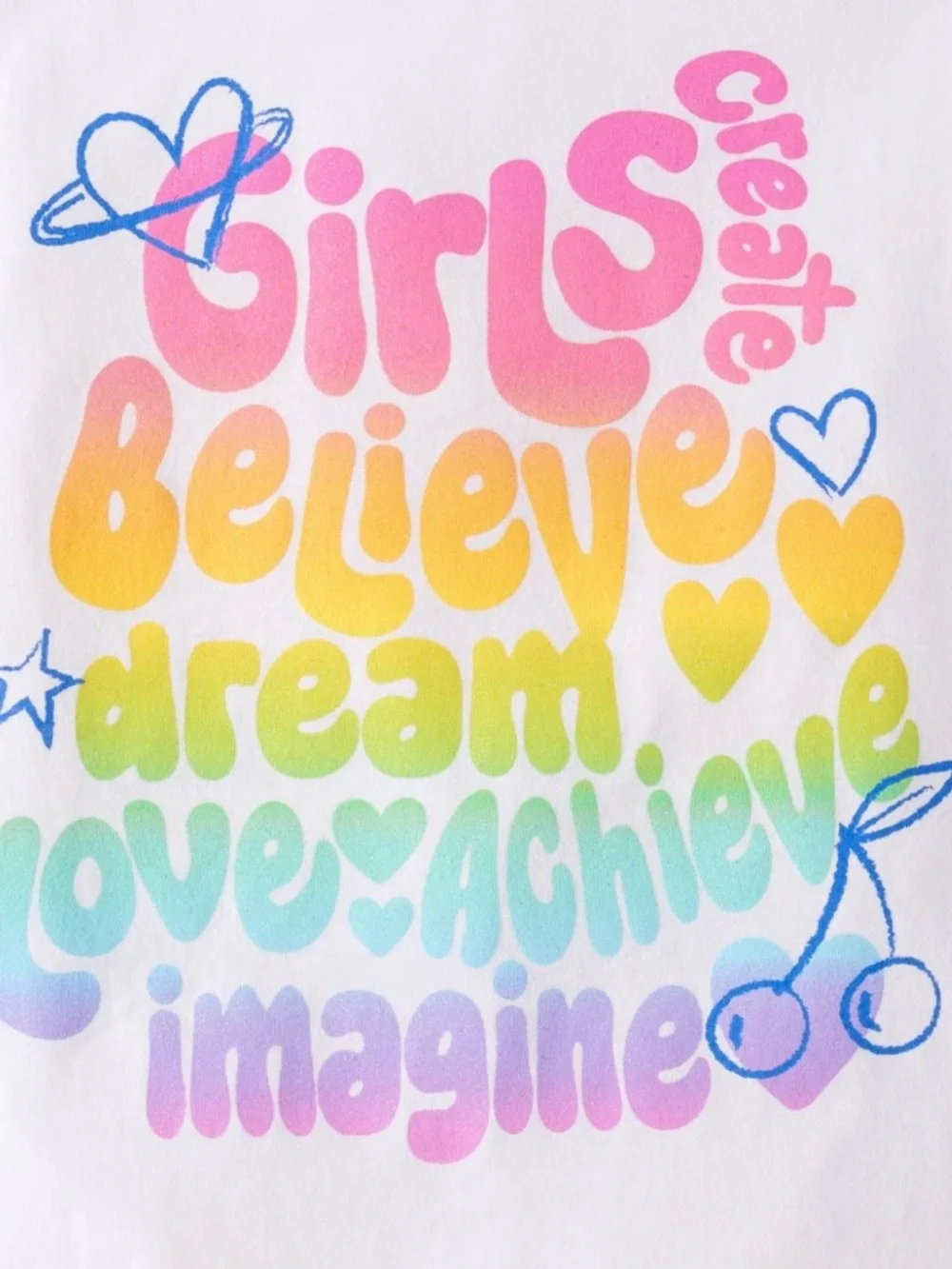 The Children's Place White Long-Sleeve Tee with Rainbow Positive Words Graphic - Picture 2 of 2